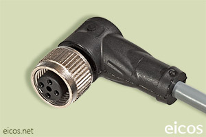 Click to enlarge the image of 90° M12 female connector of 4 contacts with 2 meters cable 90° M12 female connector of 4 contacts with 2 meters cable