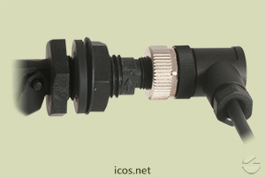 Click to enlarge the image of Mounting of the M12 Connector (without cable) with Eicos sensor Mounting of the M12 Connector (without cable) with Eicos sensor