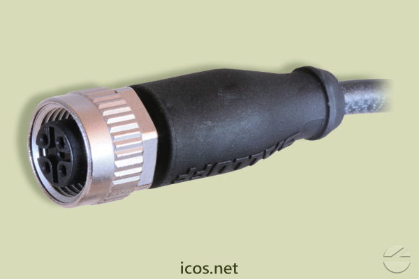 M12 straight female Plug Connector 2m PUR cable for Eicos Level and Flow Switches
