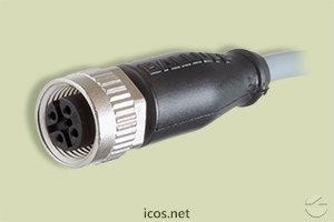Click to enlarge the image of M12 female straight Connector of 4 contacts with 5 meters cable M12 female straight Connector of 4 contacts with 5 meters cable