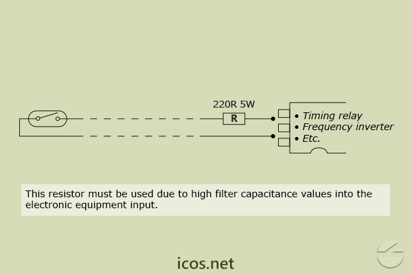 Click to enlarge the image of Electrical scheme for Eicos sensor installed with electronic equipment Electrical scheme for Eicos sensor installed with electronic equipment