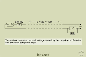 Click to enlarge the image of Electrical scheme for Eicos sensor installed between 20 to 40 meters Electrical scheme for Eicos sensor installed between 20 to 40 meters