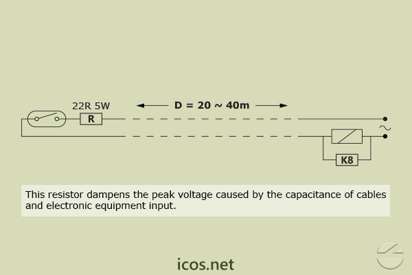 Electrical scheme for Eicos sensor installed between 20 to 40 meters