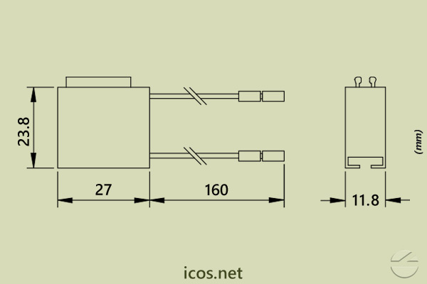 Click to enlarge the image of Dimensions of Snubber Filter CA12-250 (AC) for Contactors and Command Relays Dimensions of Snubber Filter CA12-250 (AC) for Contactors and Command Relays