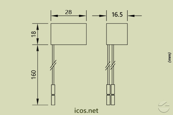 Click to enlarge the image of Dimensions of Snubber Filter KA12-250 (AC) for Contactors and Command Relays Dimensions of Snubber Filter KA12-250 (AC) for Contactors and Command Relays