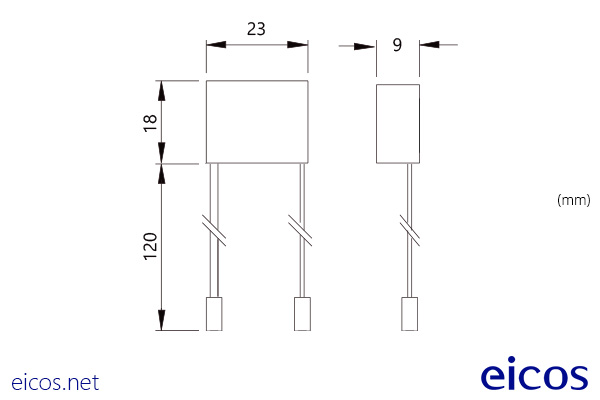 Click to enlarge the image of Dimensions of Snubber Filter KD (DC) for contactors and command relays Dimensions of Snubber Filter KD (DC) for contactors and command relays