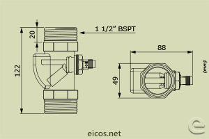 Click to enlarge the image of Dimensions of Contrasseco Sensor C1 M12 Dimensions of Contrasseco Sensor C1 M12