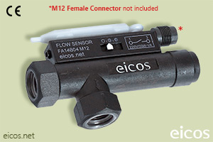 Click to enlarge the image of Eicos flow switch FA14B04-M12, ideal for low liquid flows Eicos flow switch FA14B04-M12, ideal for low liquid flows