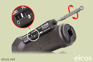 Click to enlarge the image of Sensitivity adjust of the Eicos flow switch FC10B04 Sensitivity adjust of the Eicos flow switch FC10B04