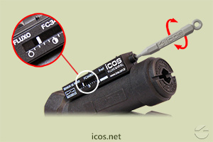Click to enlarge the image of Sensitivity adjust of the Eicos flow switch FC34B04 Sensitivity adjust of the Eicos flow switch FC34B04