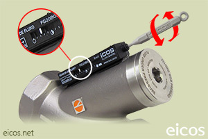 Click to enlarge the image of Sensitivity adjust of the Eicos flow switch FG20B02 Sensitivity adjust of the Eicos flow switch FG20B02