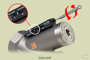 Click to enlarge the image of Sensitivity adjust of the Eicos flow switch FG20B04 Sensitivity adjust of the Eicos flow switch FG20B04