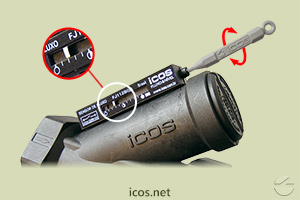 Click to enlarge the image of Sensitivity adjust of the Eicos flow switch FJ112B02 Sensitivity adjust of the Eicos flow switch FJ112B02
