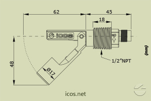 Click to enlarge the image of Dimensions of the level switch LA32-M12 Dimensions of the level switch LA32-M12