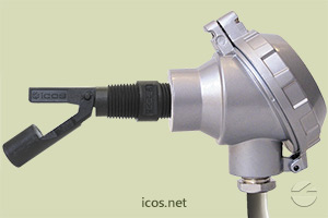 Click to enlarge the image of Mounting of the Eicos level switch LA32N2-40 with connection head Mounting of the Eicos level switch LA32N2-40 with connection head