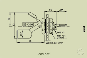 Click to enlarge the image of Dimensions of the level switch LB26M-40 Dimensions of the level switch LB26M-40