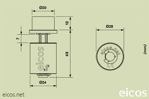 Click to enlarge the image of Dimensions of the level switch LV42A-40 Dimensions of the level switch LV42A-40