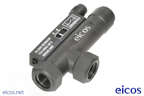 Eicos flow switch FA14B02-M12, ideal for low liquid flows