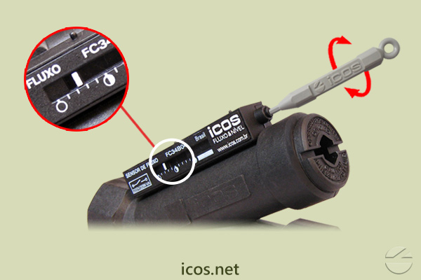 Sensitivity adjustment of the Eicos flow switch FC34B02