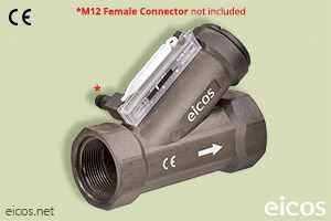 Click to enlarge the image of Eicos flow switch FJ112B02-M12, ideal for high liquid flows Eicos flow switch FJ112B02-M12, ideal for high liquid flows