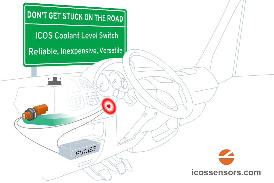 Level Switch for Lack of Water in Vehicle Radiator Tank